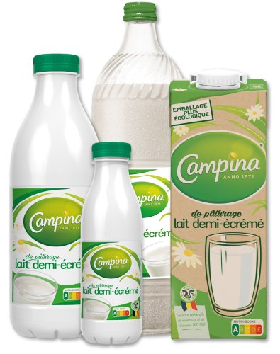 Campina semi-skimmed milk range FR