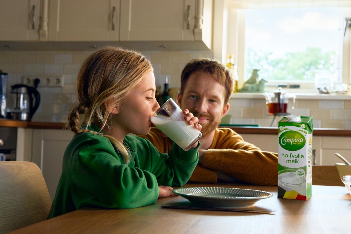 Girl drinking milk