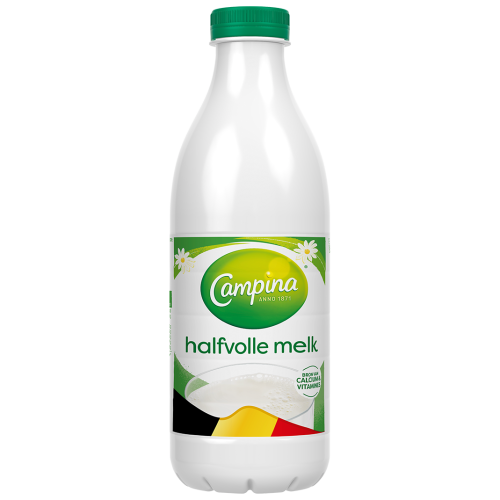 Campina halfvolle melk Pet 1L nieuw design
